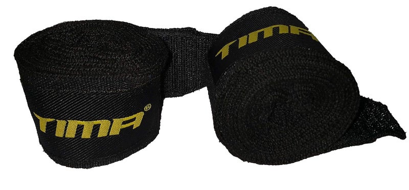 TIMA Semi-Elastic Hand Wraps for MMA & Boxing (Pair) (Black) - Image 4