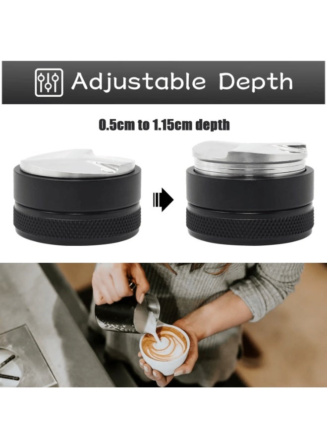 Adjustable Coffee Distributor Leveler - 51mm, 53mm, 58mm Espresso Tool with Anti-Slip Grip, Food-Grade Stainless Steel, and Detachable Design for Easy Cleaning - Ideal for Home and Barista Use - Image 3