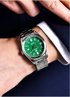 BENYAR Men's Fashion Automatic Mechanical Watches, 39MM Stainless Steel Waterproof Frame, Silver Green Dial, Luxurious Elegant, Silver Steel Band BY5185  - Image 2