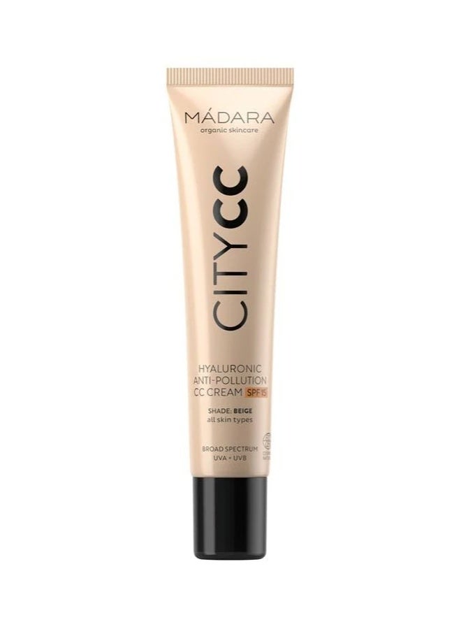 Mádara City CC Hyaluronic Anti-Pollution CC Cream Tan SPF15 40ml - Image 1