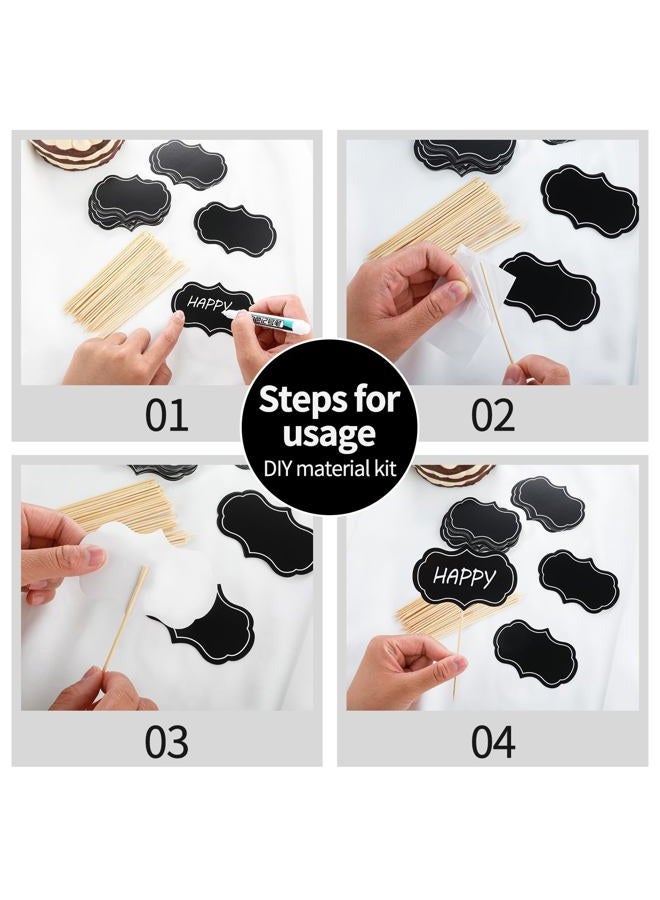 Yolev 50 قطعة علامات الطعام لحفلة بوفيه علامات طعام لحفلة بوفيه علامات جبن لشاركوتيري لتزيين حفلات الزفاف وأعياد الميلاد (أسود) - Image 3