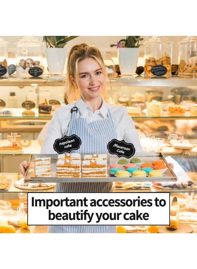 Yolev 50 قطعة علامات الطعام لحفلة بوفيه علامات طعام لحفلة بوفيه علامات جبن لشاركوتيري لتزيين حفلات الزفاف وأعياد الميلاد (أسود) - Image 4