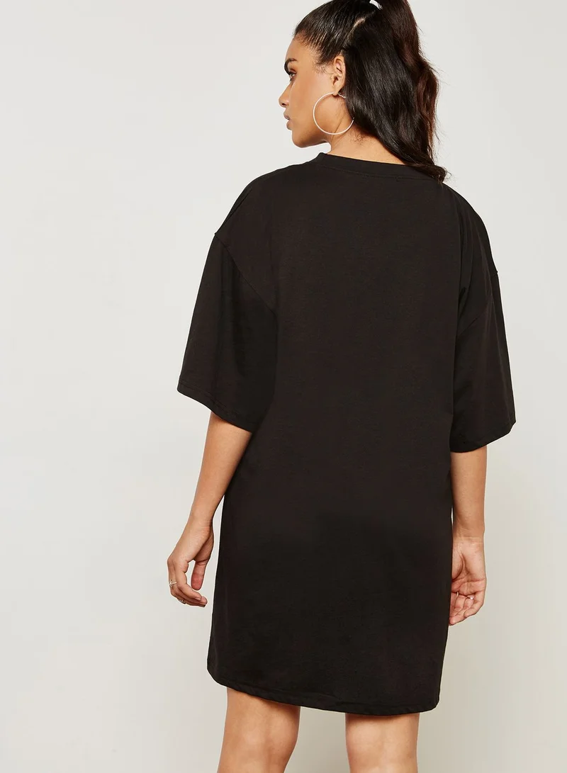 Missguided Slogan Oversized T-Shirt Dress