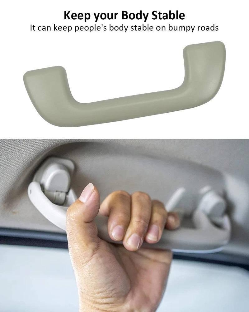 YIGUCS Auto Roof Pull Handle Grab Rail Grey Without Hook Fits for Toyota for Corolla RAV4 OEM: 74610-52020 (Beige Gray) - Image 5