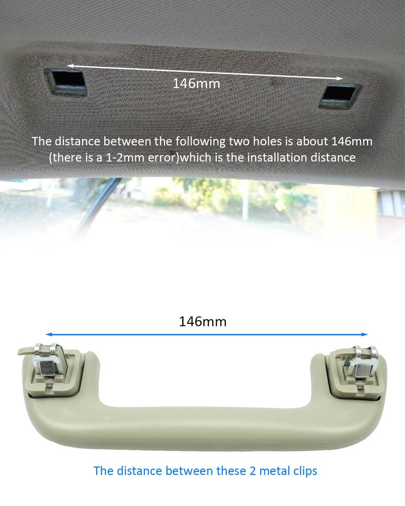 YIGUCS Auto Roof Pull Handle Grab Rail Grey Without Hook Fits for Toyota for Corolla RAV4 OEM: 74610-52020 (Beige Gray) - Image 4