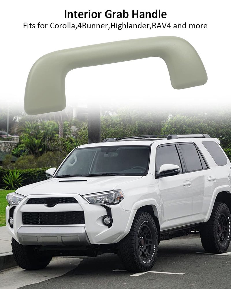 YIGUCS Auto Roof Pull Handle Grab Rail Grey Without Hook Fits for Toyota for Corolla RAV4 OEM: 74610-52020 (Beige Gray) - Image 2