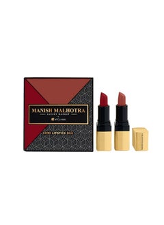 MyGlamm Manish Malhotra Soft Matte Mini Lipstick Set Retro Soft 1.5G (Set Of 2) Bold Red & Toasted Brown Shade Lipsticks Combo Long Lasting Creamy Matte Finish  - Image 1
