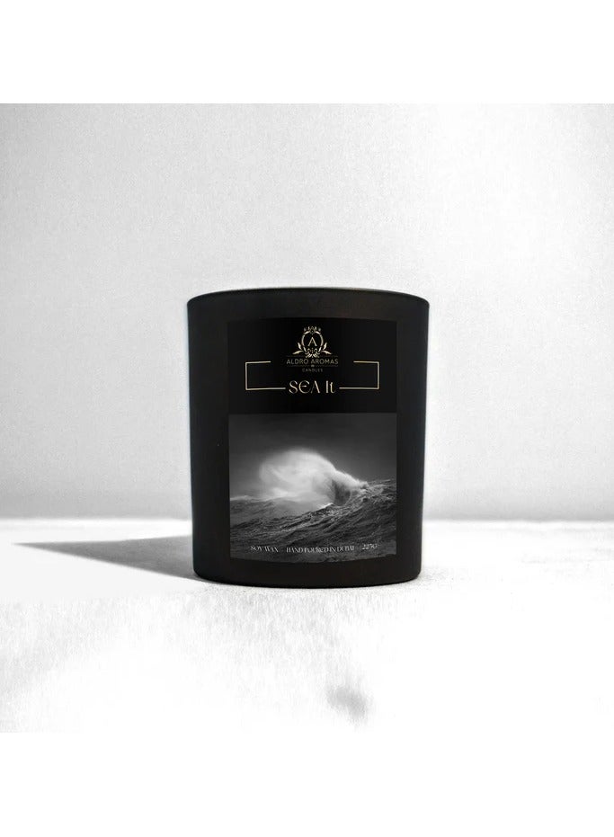 Aldro Aromas Scented Candel in Jar Long Lasting, Fragrance-Sea It 225 Grams - Image 1
