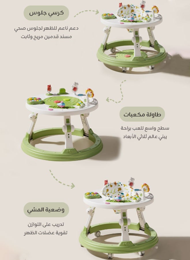 hibobi 3 in 1 Baby Walker with Baby Bouncer & Activity Table, Foldable & Anti-Rollover, 3 Adjustable Heights, 6–36 Months - Image 2