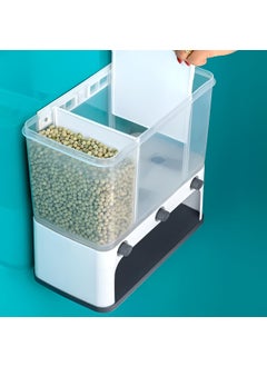 Oblivion Oblivion 3-Grid Rotating Food Dispenser – Stackable Storage Container, One-Click Easy Flow Tank, Push Button Transparent Refill Holder, Compact & Space-Saving Kitchen Accessory for Rice, Pulses & More  - Image 2