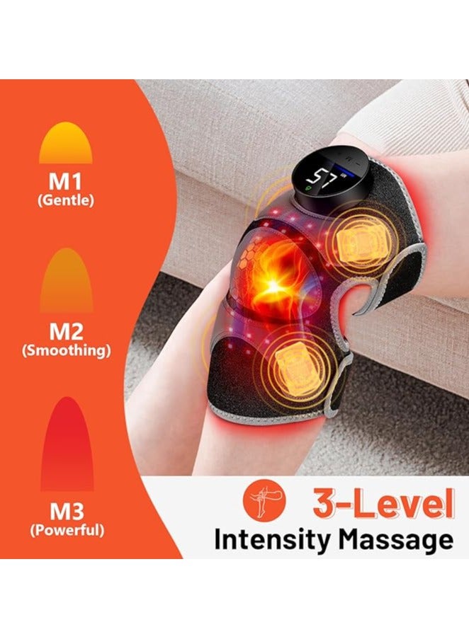 Upgrade 4 Vibration Massage AreaKnee Brace & Red Light Therapy for Knee PainRelief 660nm&850nm Red Light TherapyDevice for Knee/Joint/Elbow/Shoulder PainRelief - Image 4