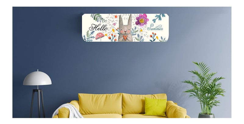 STUTI WORLD Air Conditioning Dust Cover Folding Designer Ac Cover for Indoor Split Ac 1 ton (91 x 31 x 21 cm ) and 1.5 ton (97 x 31 x 21.5 cm ) new creative Printed (hello summer, 1.5 ton) - Image 5