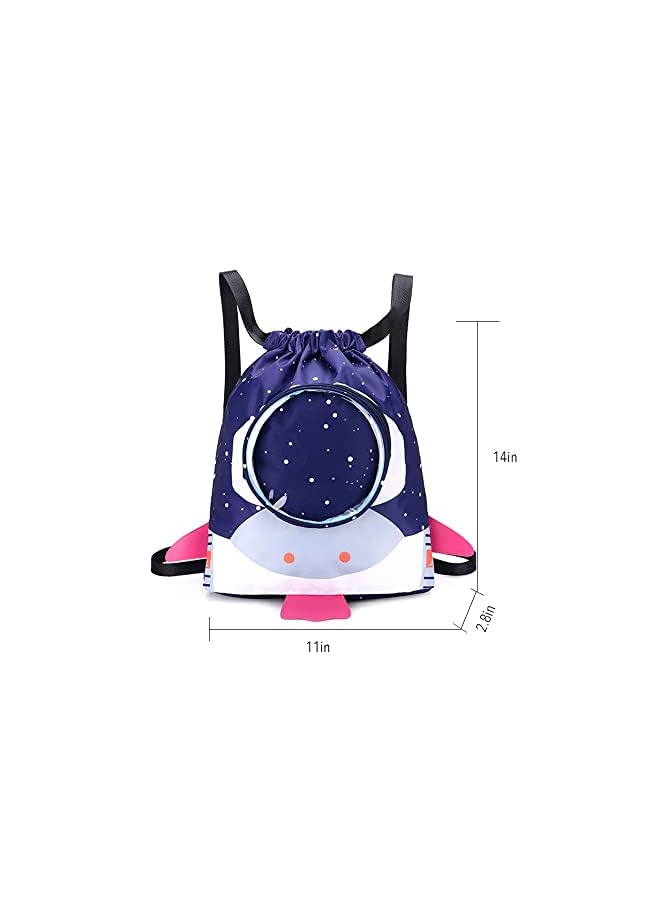 IAF Drawstring Backpack Gym Sports Bag for Children's Waterproof Swim Dry Wet Draw String Back Sack for School Camping Pool Beach Soccer Gear - Image 2