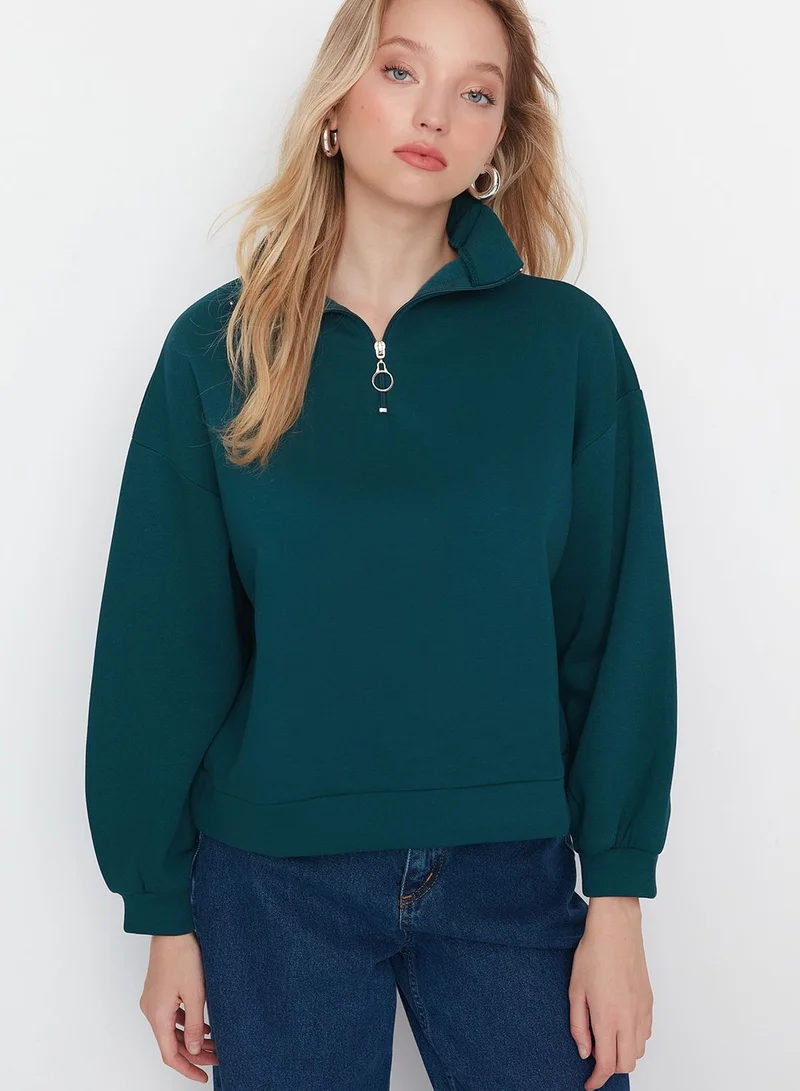 trendyol Half Zipper Knitted Sweatshirt