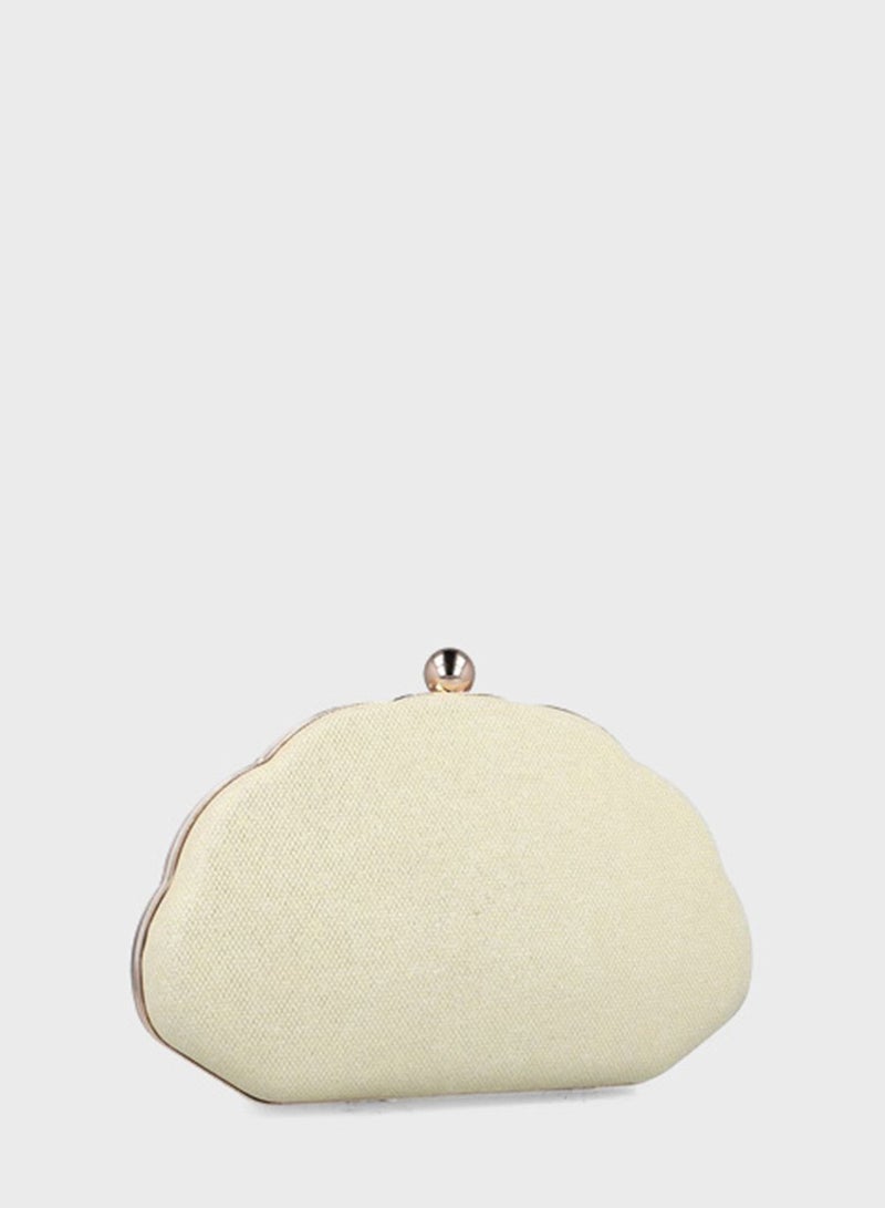 منبور Solid Textured Box Clutch - Image 1