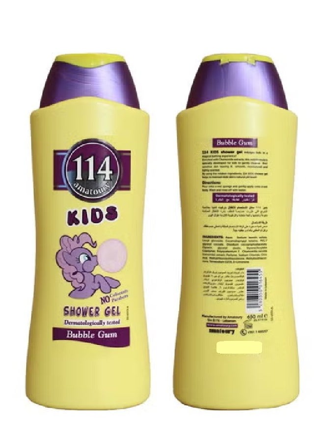 114 Amatoury - Kids Bubble Gum Shower Gel – 650ml, Gentle Body Wash, Paraben-Free, No Colorants, Dermatologically Tested - Image 1