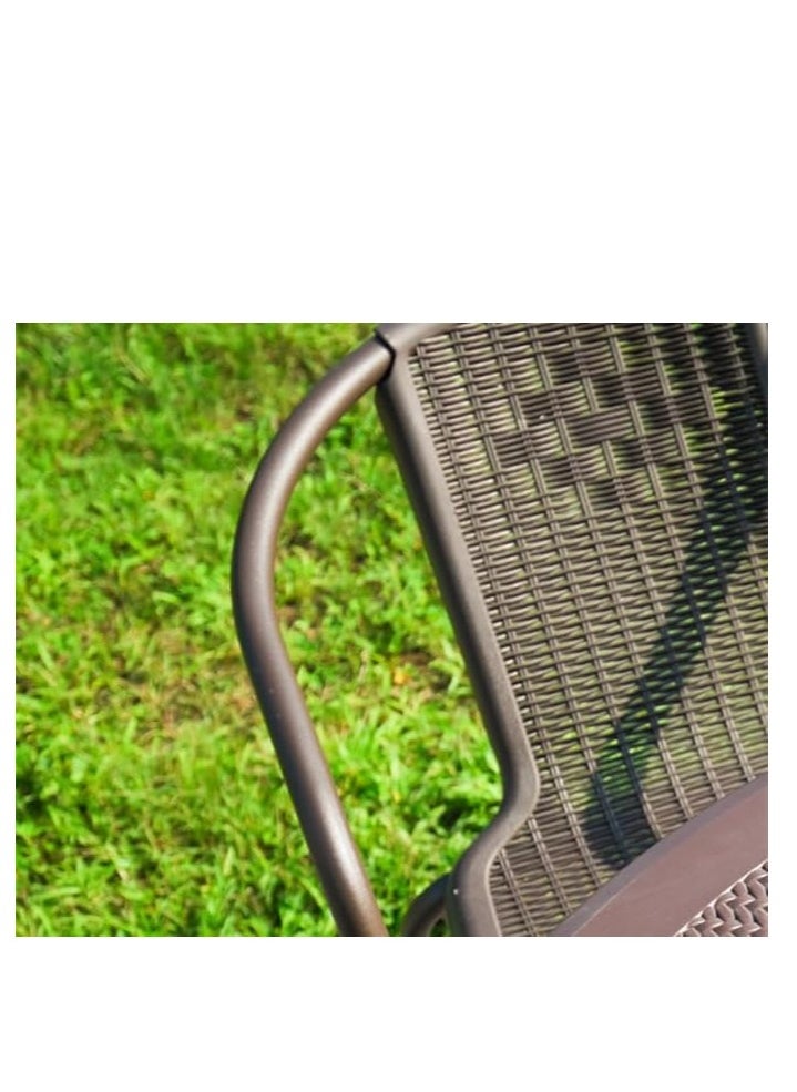 طقم طعام Vital Garden مكون من 5 قطع أثاث خارجي وطاولة طعام وكرسي وطاولة عشاء للشرفة وكرسي عشاء من البولي راتان باللونين الرمادي والأنثراسايت
