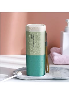 Oasisgalore Travel Toothbrush Case – Multifunctional Toothpaste Container, Wash Cup Holder for Toothbrushes (Green)  - Image 1