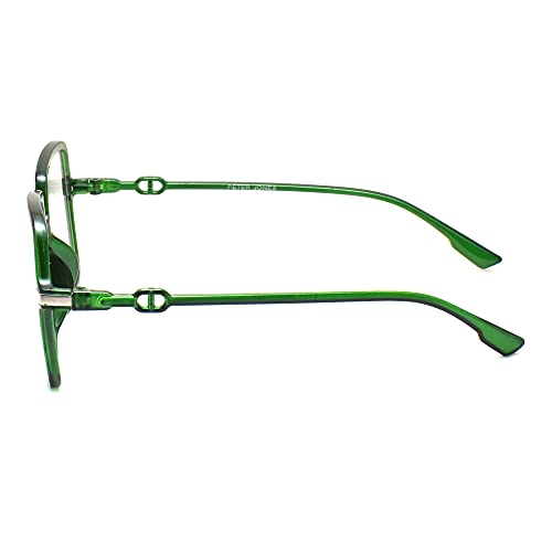 Peter Jones Square Computer Glasses for Women/Girls with Zero Power Blue Light Blocking Glare Lenses (SIZE LARGE/OVERSIZED) AG5198GR - Image 5