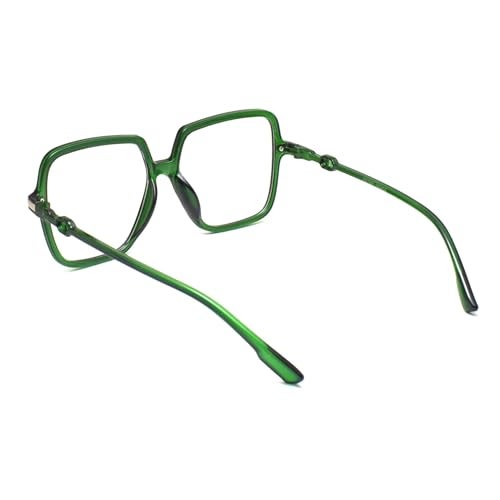 Peter Jones Square Computer Glasses for Women/Girls with Zero Power Blue Light Blocking Glare Lenses (SIZE LARGE/OVERSIZED) AG5198GR - Image 3