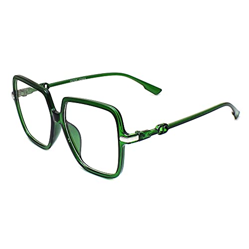 Peter Jones Square Computer Glasses for Women/Girls with Zero Power Blue Light Blocking Glare Lenses (SIZE LARGE/OVERSIZED) AG5198GR - Image 2