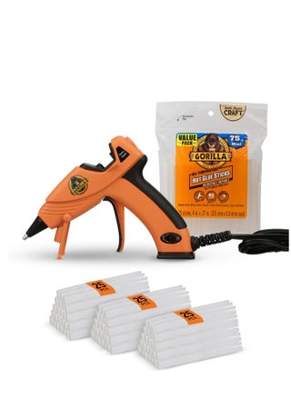 Gorilla Dual Temp Mini Hot Glue Gun Kit with 75 Hot Glue Sticks, Precision Nozzle, and Easy Squeeze Trigger, for DIY, Craft, Repairs, and More, Orange (Combo Pack:1 Mini Gun, 75 Glue Sticks) - pzsku/Z067E3725CF8CB3881F50Z/45/_/1730891815/5814c3a5-ed64-4d70-831c-f93d8eda6a40