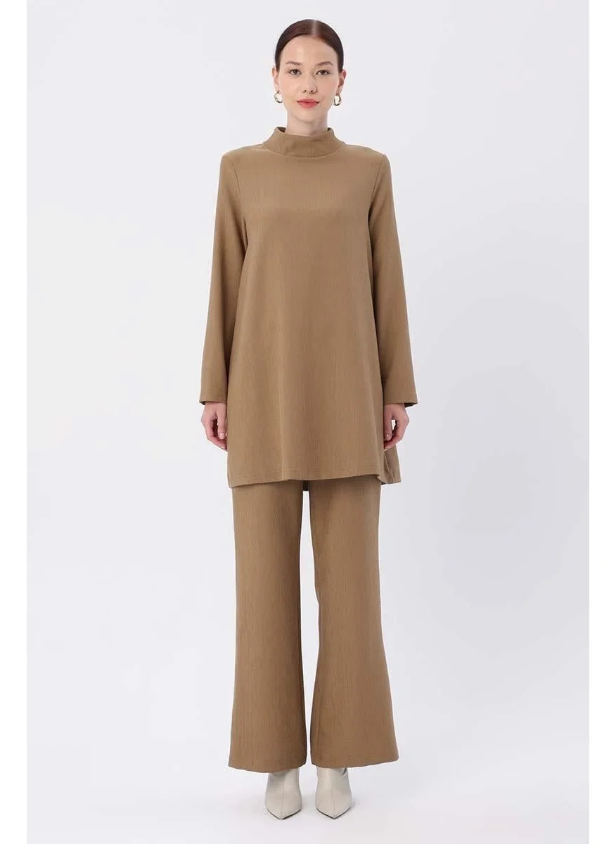 Allday Mink-Turtleneck Trouser Suit