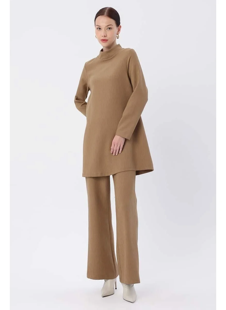 Allday Mink-Turtleneck Trouser Suit