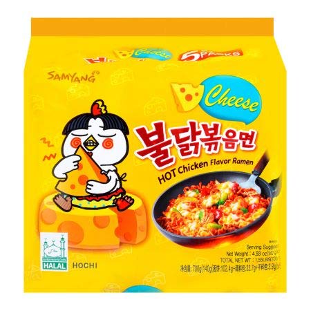 Samyang Hot Chicken Ramen Cheese Noodles, 5 X 140 grams - Image 3