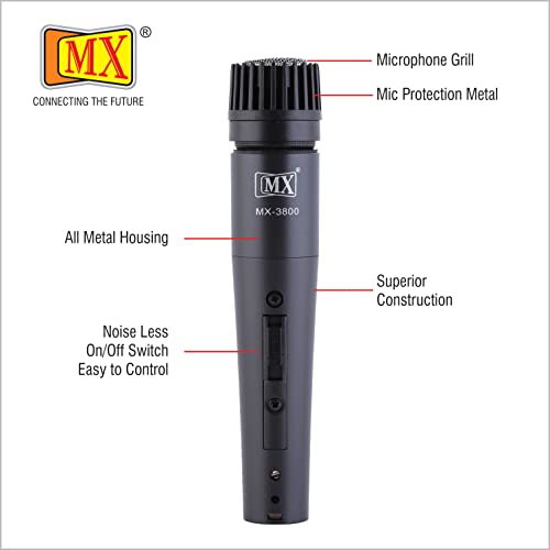 MX Dynamic Microphone for Singing – Super-Cardioid Handheld Wired Vocal Mic for Karaoke, Stage Performance, Recording, Public Speaking & Events - Image 2