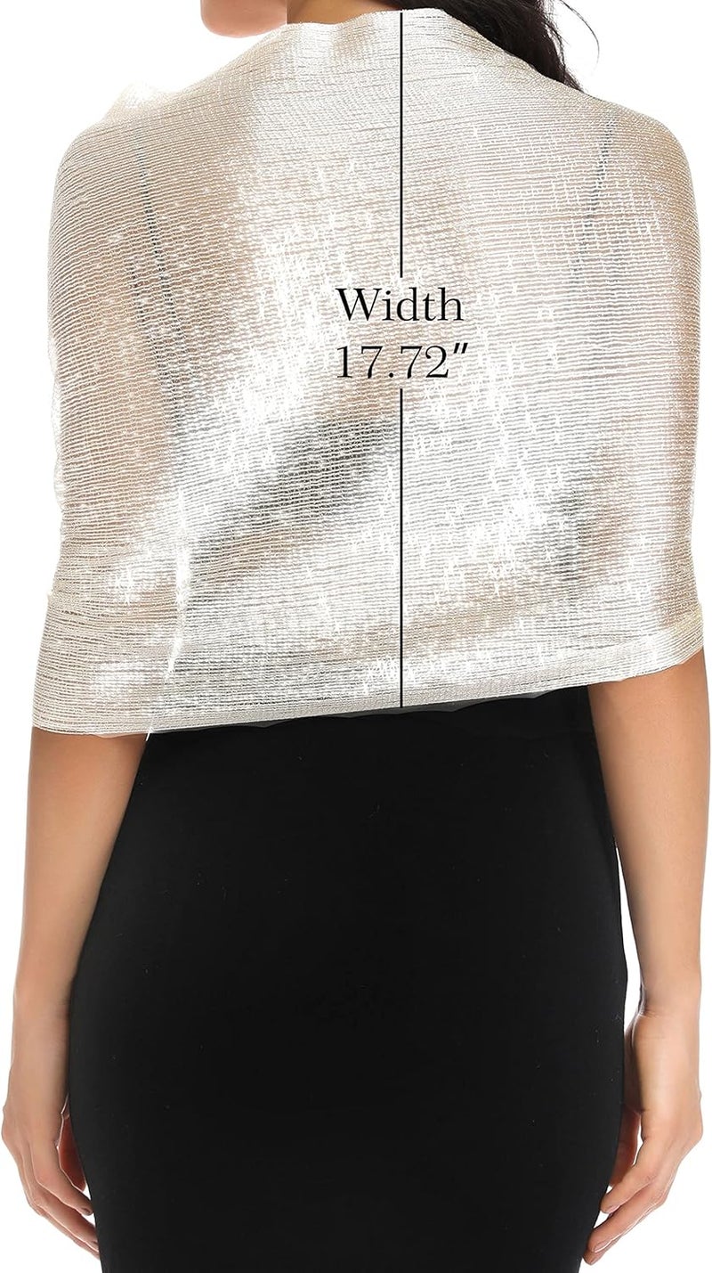Rheane Shawls and Wraps for Evening Dress, Sparkle Shawls for Women with Buckle - Elegant Wedding Party Formal Shoulder Wrap - Image 3