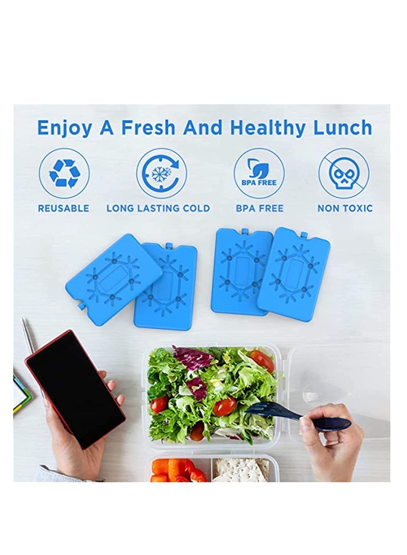 Reusable Ice Packs for Lunch Boxes, 4 Pack Ultra Thin Freezer Packs for Coolers, Lightweight Design for Work, School, Picnics, or Camping to Keep Food Fresh and Cool - Image 4