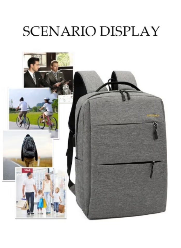 DUNISO Grey Minimalist 3 - Piece Backpack Set | Large Capacity, Practical and Portable - Image 2