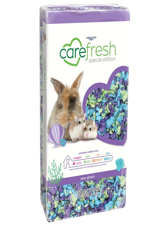 Carefresh Dust-Free Sea Glass Natural Paper Small Pet Bedding with Odor Control, 10L - Image 1