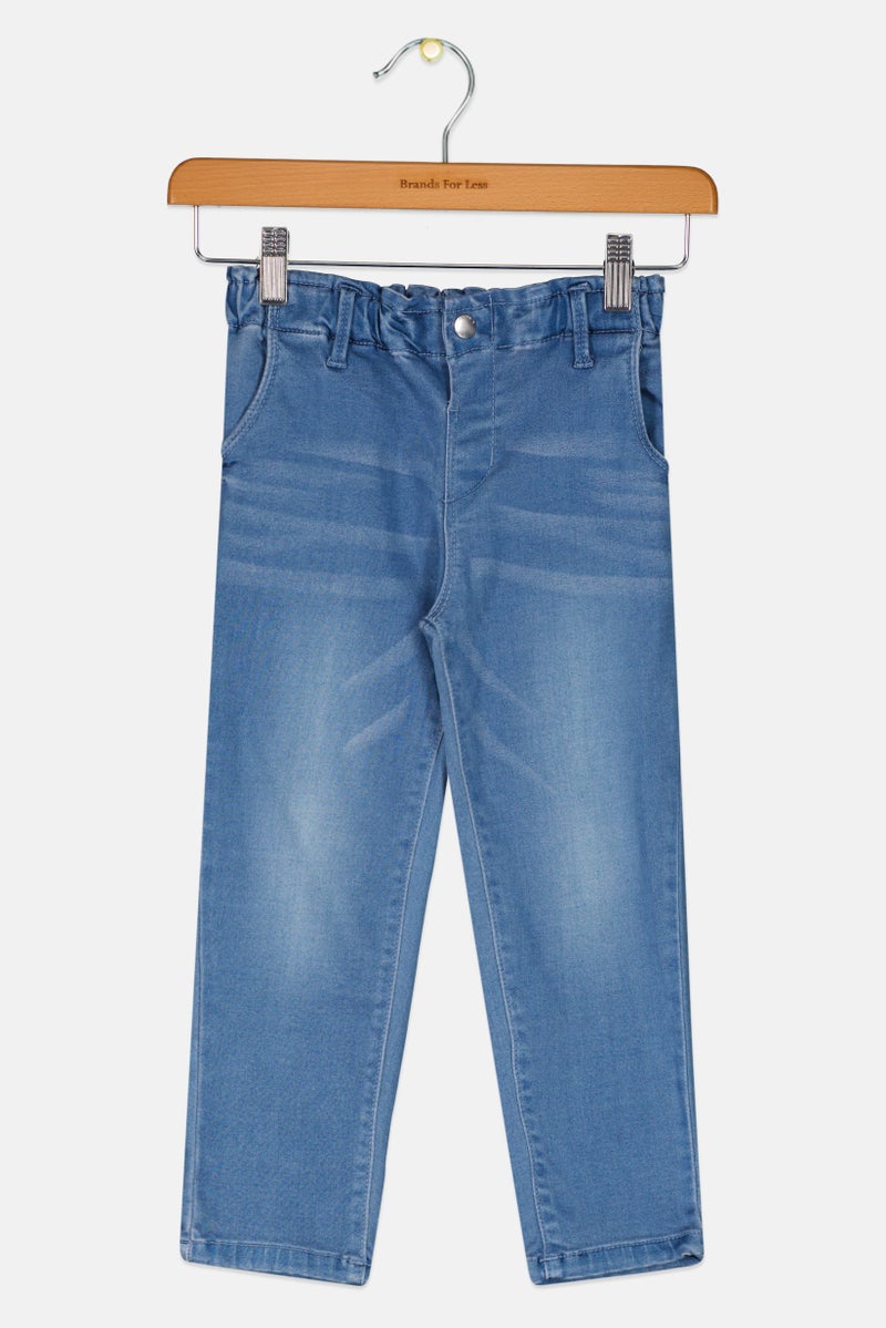 NAME IT Toddlers Girl Washed Jeans, Blue - Image 1