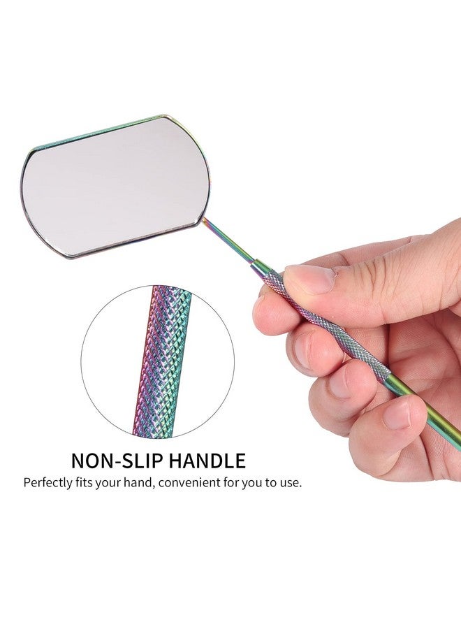 ميوفيو مرآة الرموش لتمديد الرموش، مرآة رموش كبيرة جدًا مقاس 60 مم، مرآة مكياج قابلة للفصل من الفولاذ المقاوم للصدأ، لون قوس قزح - Image 2