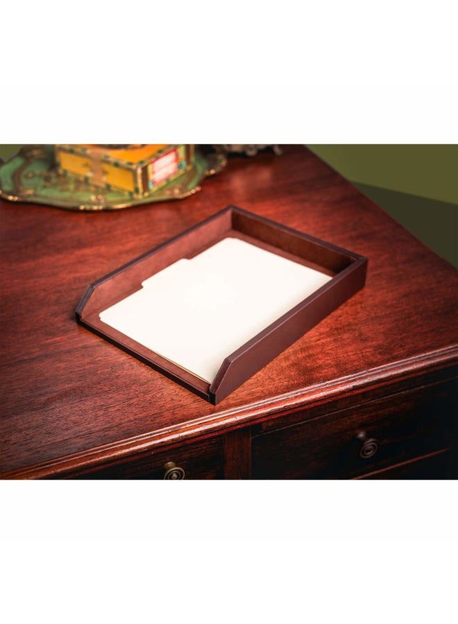 Dacasso Chocolate Brown Leather Letter Tray - Image 5