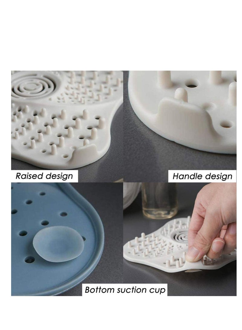 NIBEMINENT Shower Drain Covers with Suction Cup 3 Pcs, Rubber Sink Strainer Protector Hair Catcher for Kitchen and Bathroom, Silicone Shower, Square Stopper Tub - Image 4