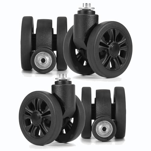 Zoofen Luggage Wheels Replacement 4 pcs Suitcase Replacement Wheels Wear-Resistant Spinner Wheels for Suitcase Repair（ZLN-2，Black - Image 1