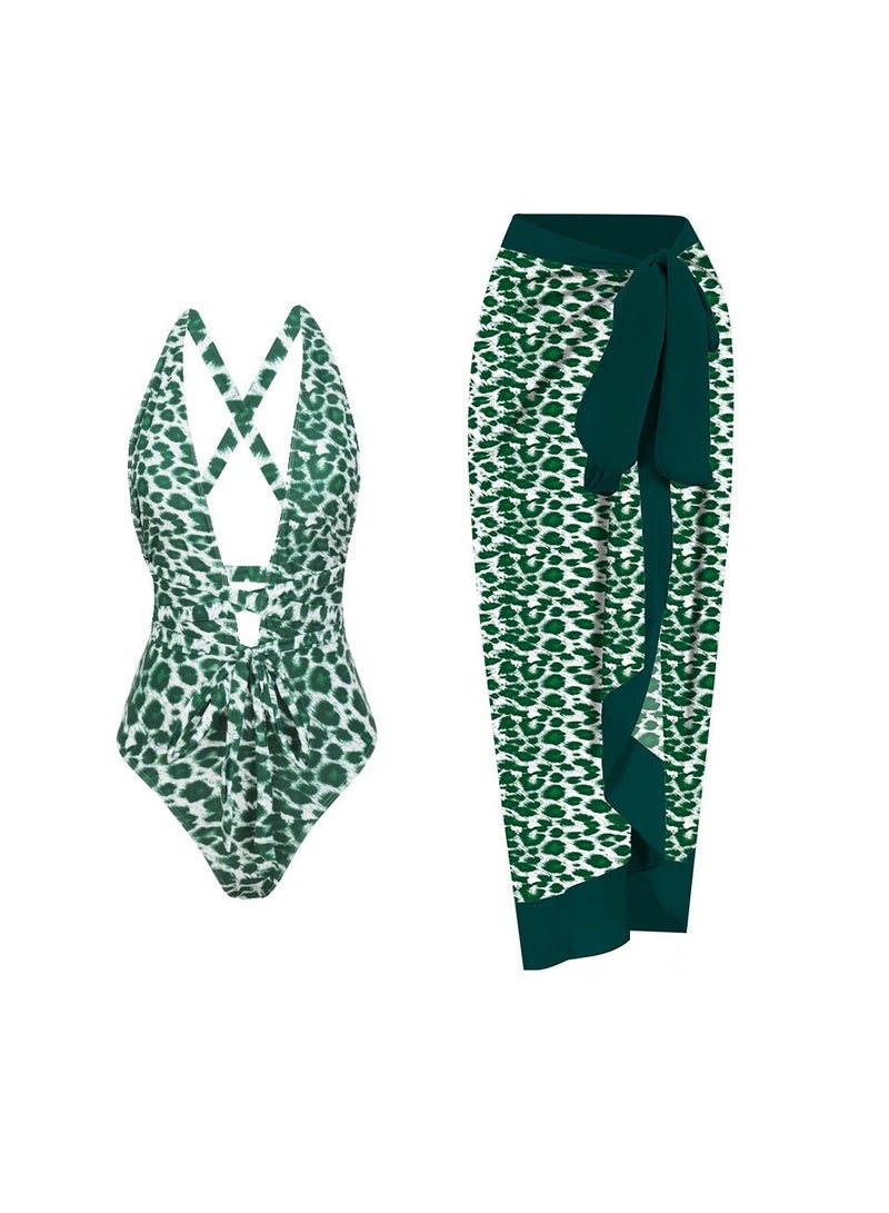 Y&D 2-Piece Women Swimsuit with Skirt Holiday Beach Dress Female Retro Swimwear Vintage Surf Wear Summer - Image 1