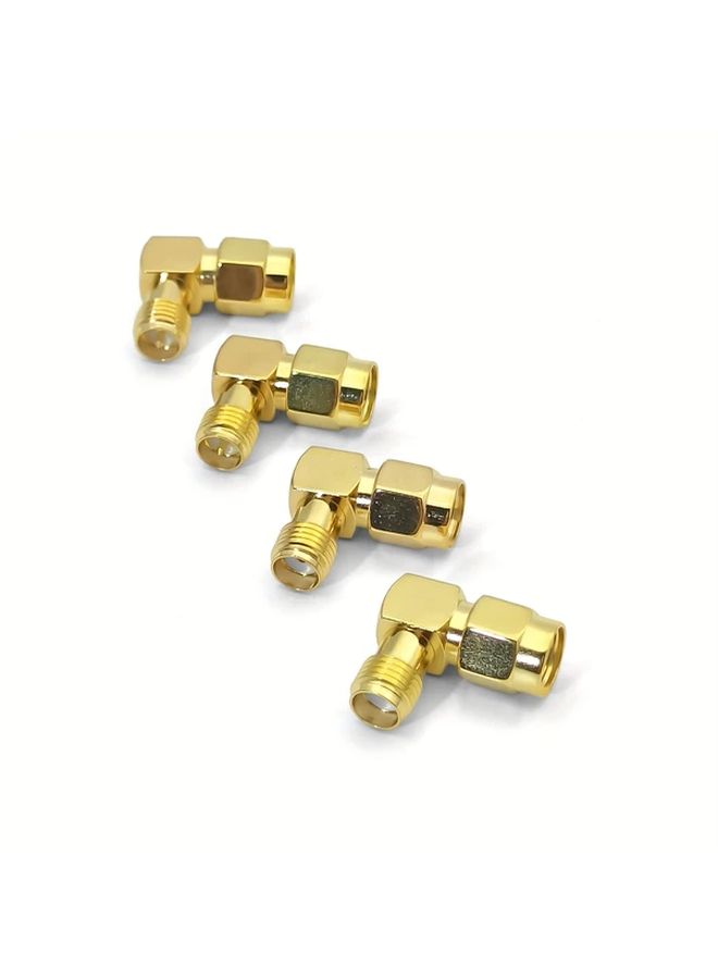 4pcs SMA To RP SMA T Adapter Elbow Gold Plated 50ohms For Router Drone Monitoring - Image 4