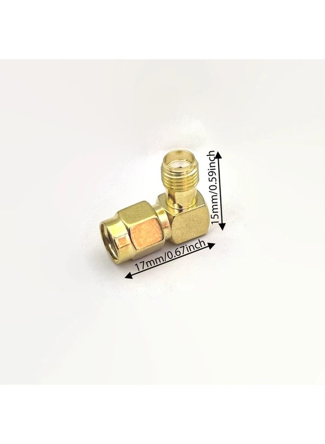 4pcs SMA To RP SMA T Adapter Elbow Gold Plated 50ohms For Router Drone Monitoring - Image 2