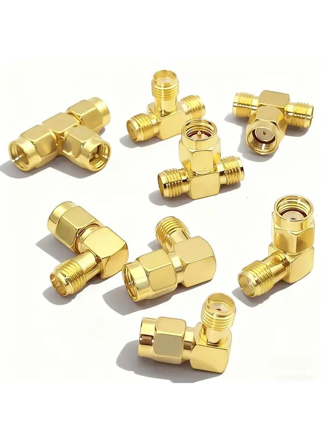 4pcs SMA To RP SMA T Adapter Elbow Gold Plated 50ohms For Router Drone Monitoring - Image 1