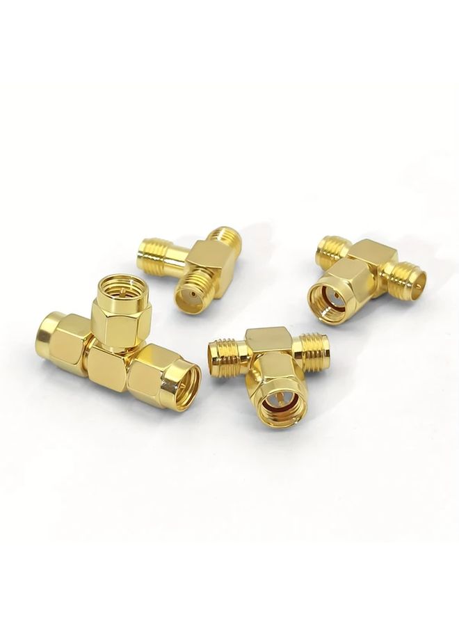 4pcs SMA To RP SMA T Adapter Elbow Gold Plated 50ohms For Router Drone Monitoring - Image 5