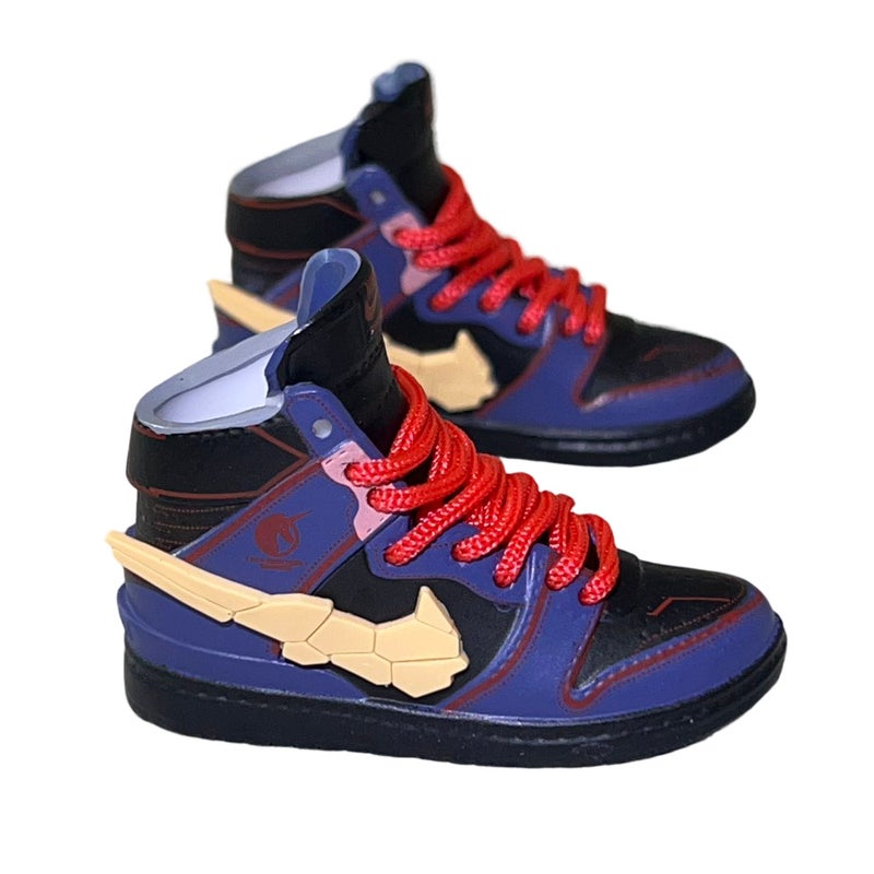 dunk series nude shoes a pair of wholesale 3D hollow bjd shoes sneakers model aj keychain Gundam Unicorn Black (pair of nude shoes)