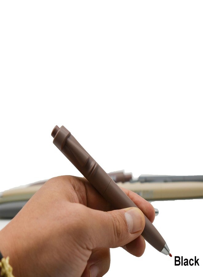 Maydahui 8 PCS Mini Pocket Pen Easter Island Gel Pens Retractable Moai Stone Statue Pen Short Small Pens Fat Round Tremor Parkinson Pens Arthritis Hands Black Ink for School Party Office - Image 5