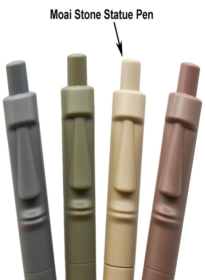 Maydahui 8 PCS Mini Pocket Pen Easter Island Gel Pens Retractable Moai Stone Statue Pen Short Small Pens Fat Round Tremor Parkinson Pens Arthritis Hands Black Ink for School Party Office - Image 3