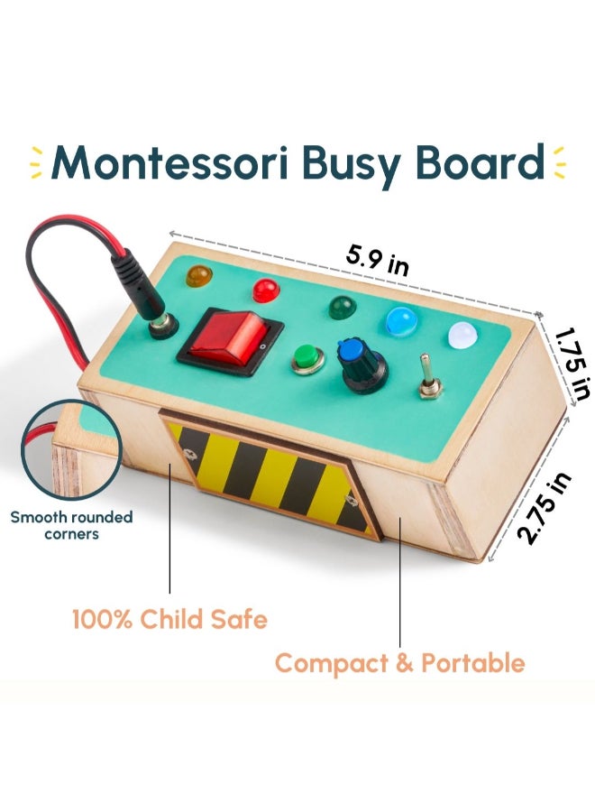 Curious Cub Montessori Busy Board For Toddlers  Switch Board Toy For Kids 1-6 Yrs Montessori Toggle Play SetKids Brain Development ToyChildren ToysWooden ToysSensory ToysGifts For Children - Image 4
