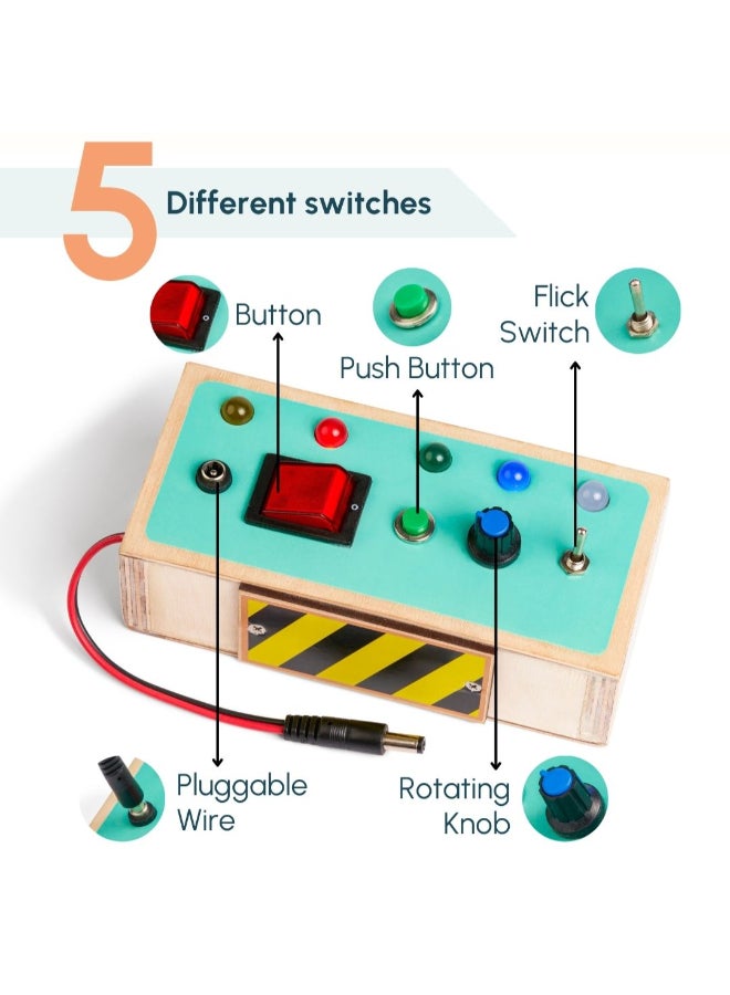 Curious Cub Montessori Busy Board For Toddlers  Switch Board Toy For Kids 1-6 Yrs Montessori Toggle Play SetKids Brain Development ToyChildren ToysWooden ToysSensory ToysGifts For Children - Image 2