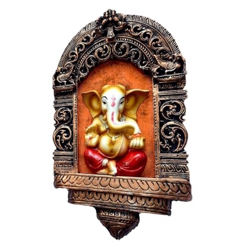 Karigaari India Handcrafted Lord Ganesha Wall Hanging – Antique Resin Frame, Hindu God Home Décor, Spiritual Indian Art for Living Room, Office & Temple - Image 5